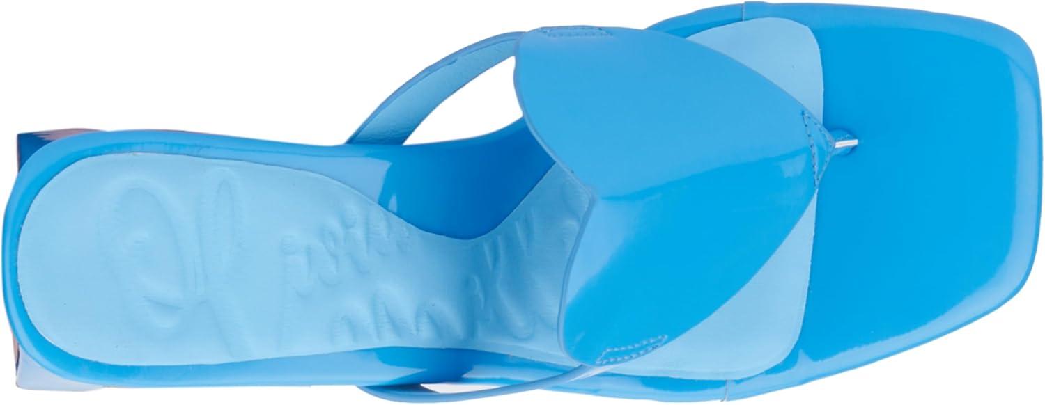 imageOlivia Miller Womens Lover Gurl LowMid Square Heels Rubber OutsoleNeon Blue