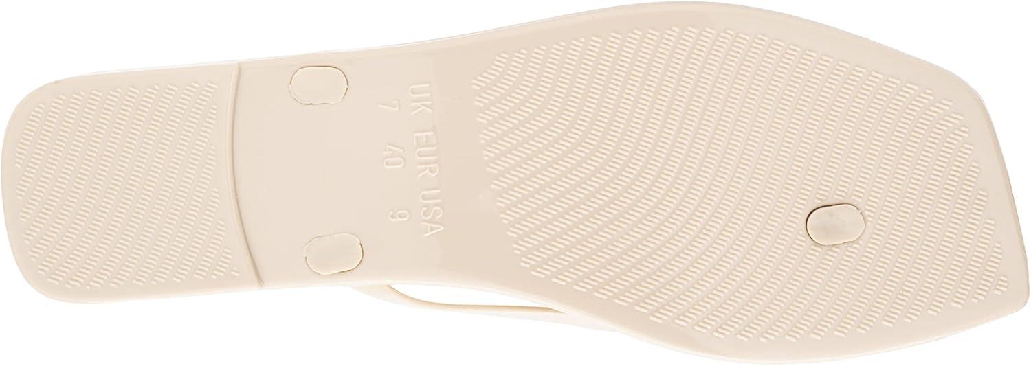 imageOlivia Miller Womens Fashion Ladies Shoes PVC Jelly w Bow amp Thong Flip Flops Style Slip On Open Toe Trendy Casual Summer Geli Slide Flat Sandals