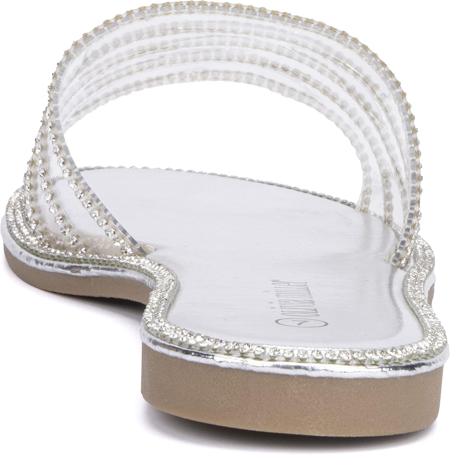 imageOlivia Miller Womens Nadia Slide Round Sandals Thermoplastic Rubber Outsole