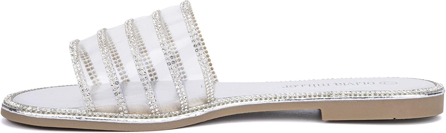 imageOlivia Miller Womens Nadia Slide Round Sandals Thermoplastic Rubber Outsole