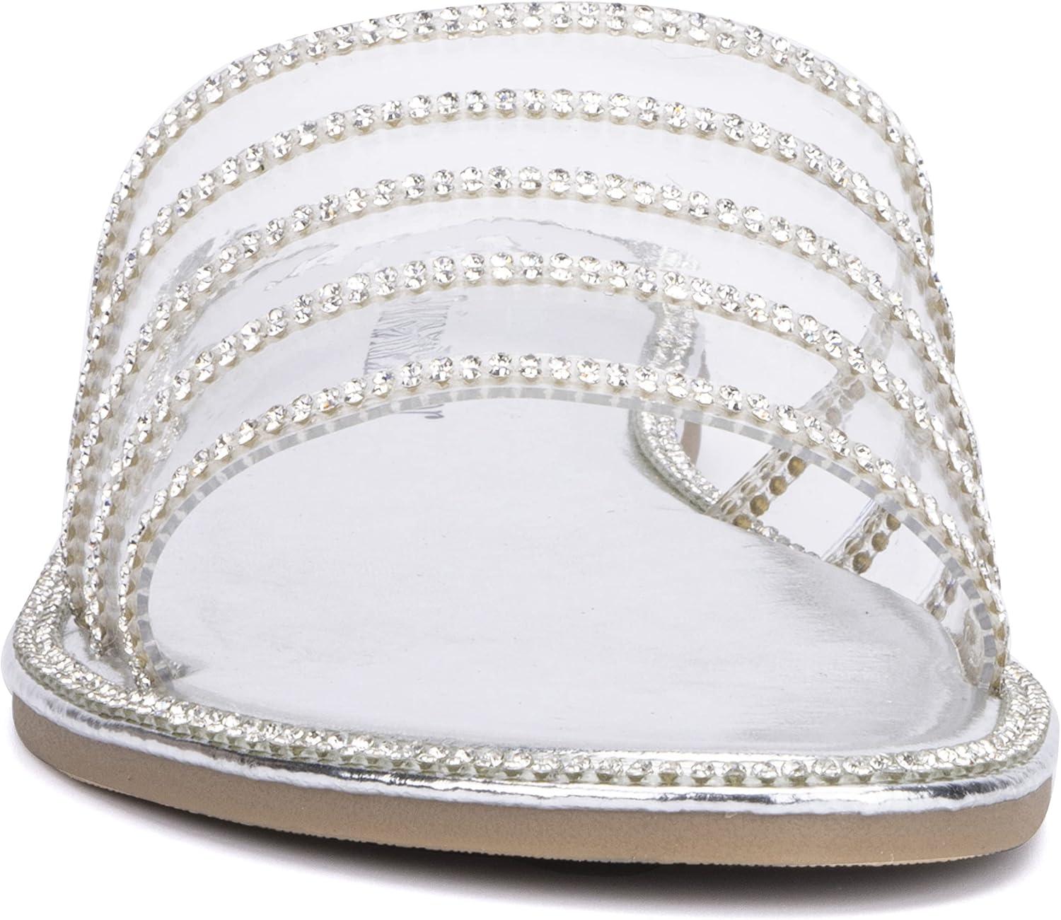 imageOlivia Miller Womens Nadia Slide Round Sandals Thermoplastic Rubber Outsole
