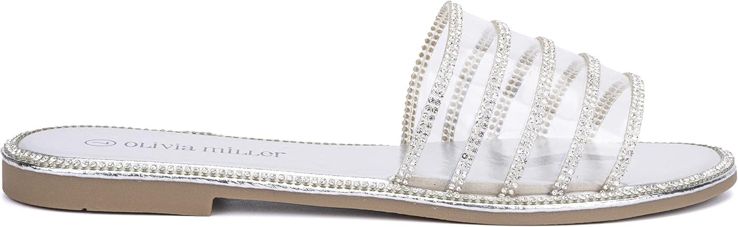 imageOlivia Miller Womens Nadia Slide Round Sandals Thermoplastic Rubber Outsole