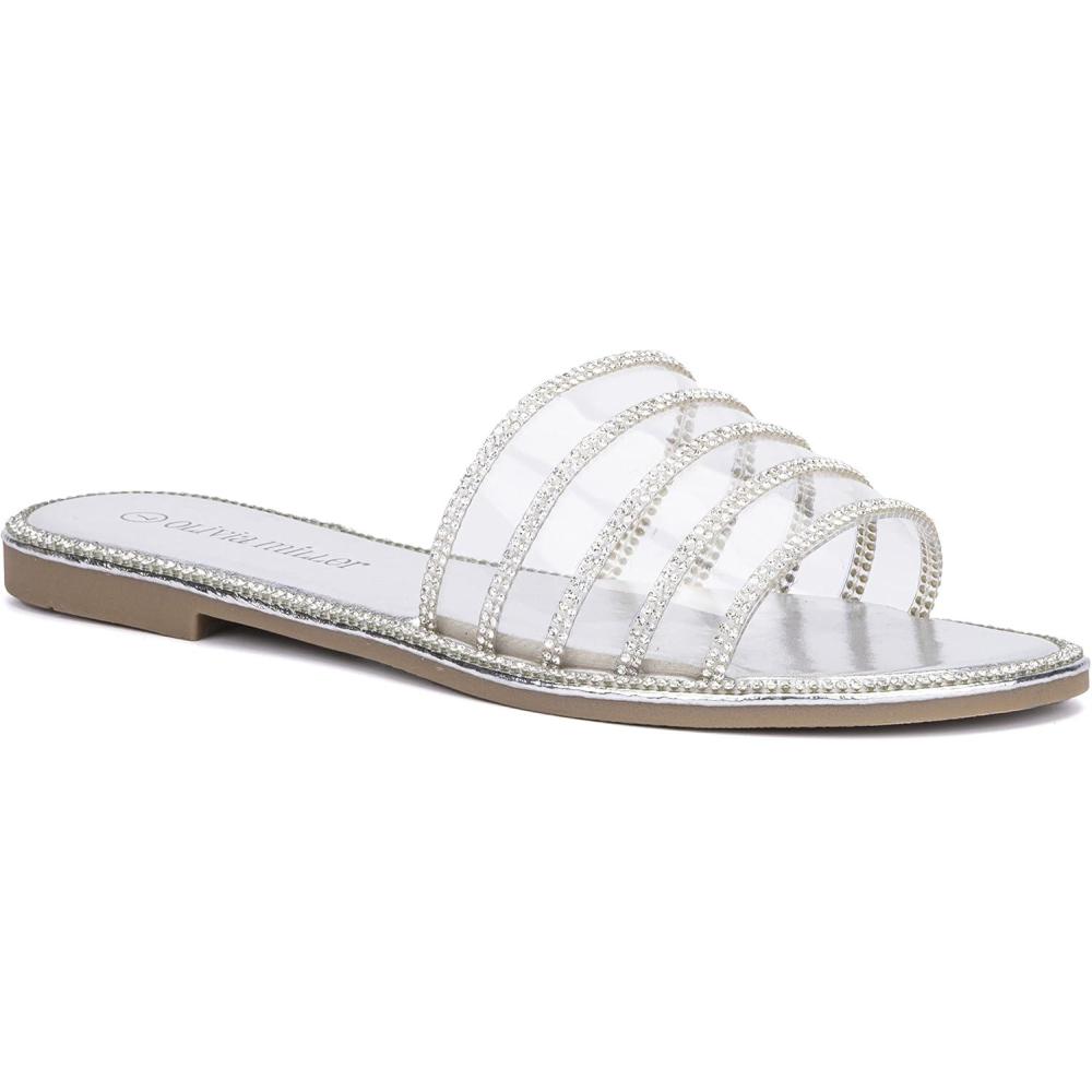 imageOlivia Miller Womens Nadia Slide Round Sandals Thermoplastic Rubber Outsole