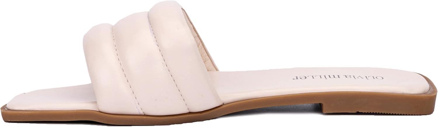 imageOlivia Miller Womens Indigo Flat Square Sandals Thermoplastic Rubber Outsole