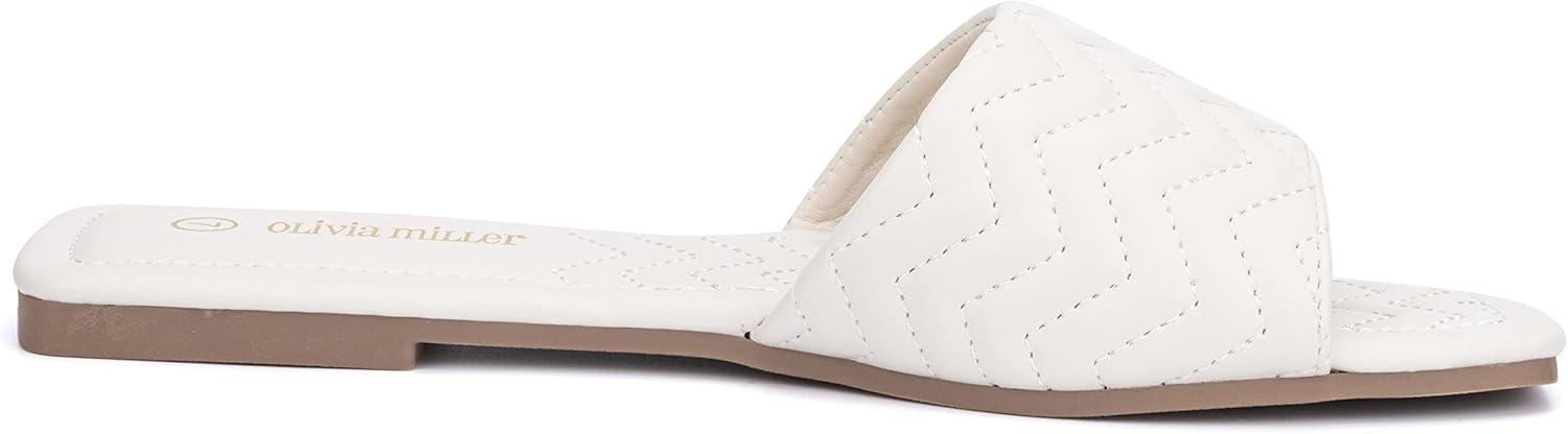 imageOlivia Miller Womens Sundae Slide Square Sandals Thermoplastic Rubber Outsole