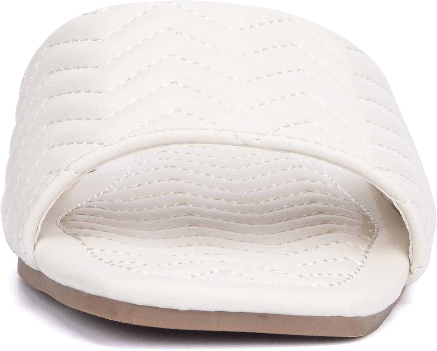 imageOlivia Miller Womens Sundae Slide Square Sandals Thermoplastic Rubber Outsole