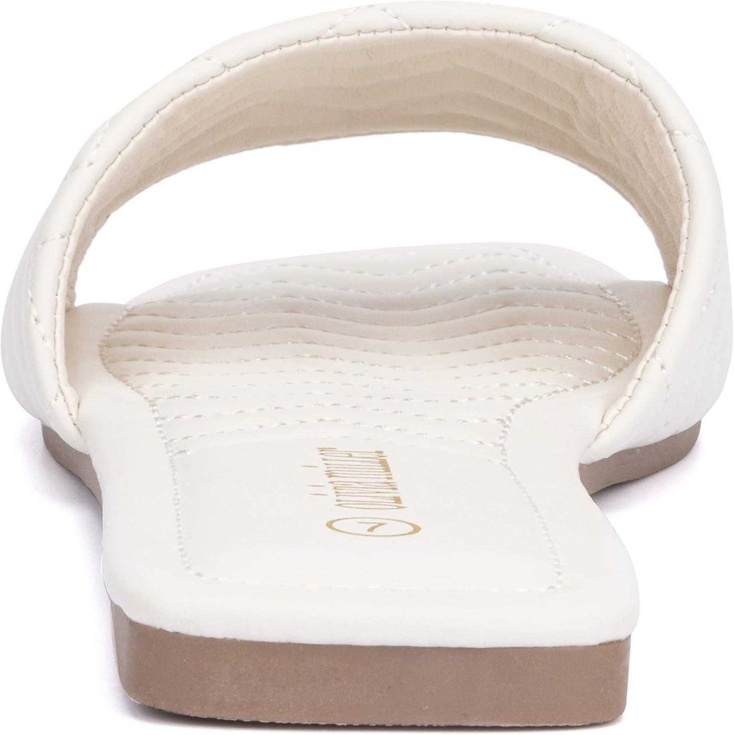 imageOlivia Miller Womens Sundae Slide Square Sandals Thermoplastic Rubber Outsole