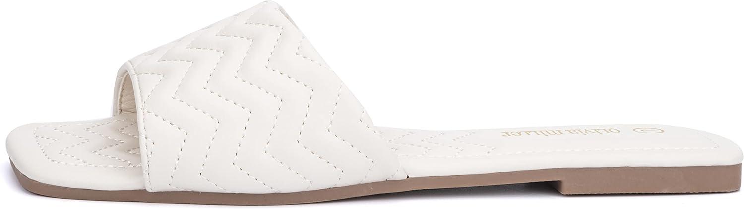 imageOlivia Miller Womens Sundae Slide Square Sandals Thermoplastic Rubber Outsole