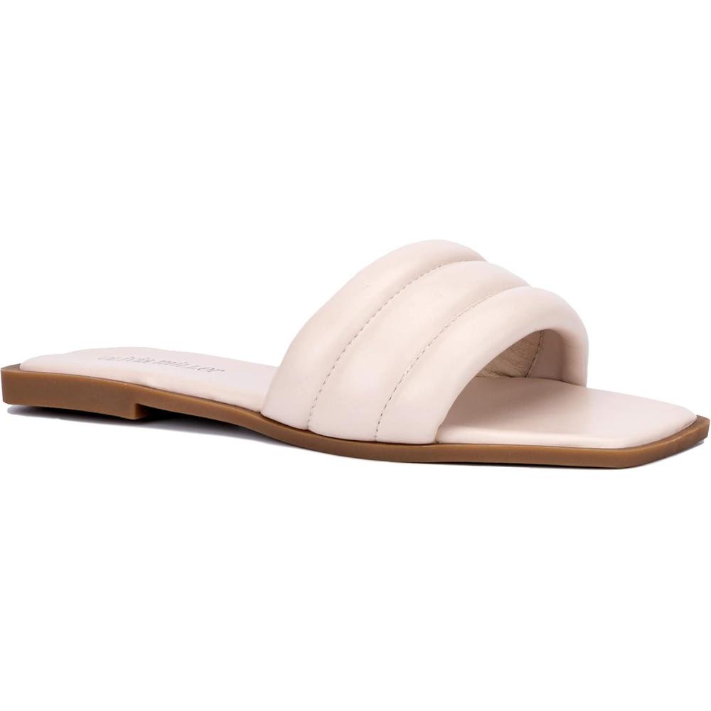 imageOlivia Miller Womens Indigo Flat Square Sandals Thermoplastic Rubber Outsole