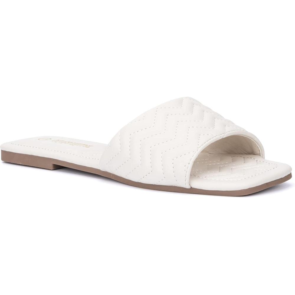 imageOlivia Miller Womens Sundae Slide Square Sandals Thermoplastic Rubber Outsole