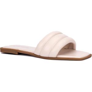 Olivia Miller Womens Indigo Flat, Square Sandals, Thermoplastic Rubber Outsole