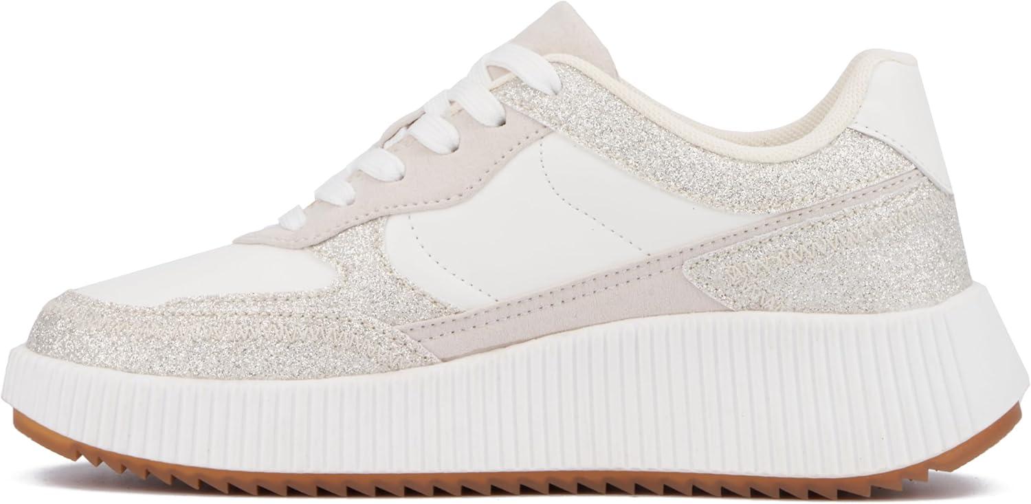 imageOlivia Miller Womens Beauty Queen Low Top Round Sneakers TPR Outsole