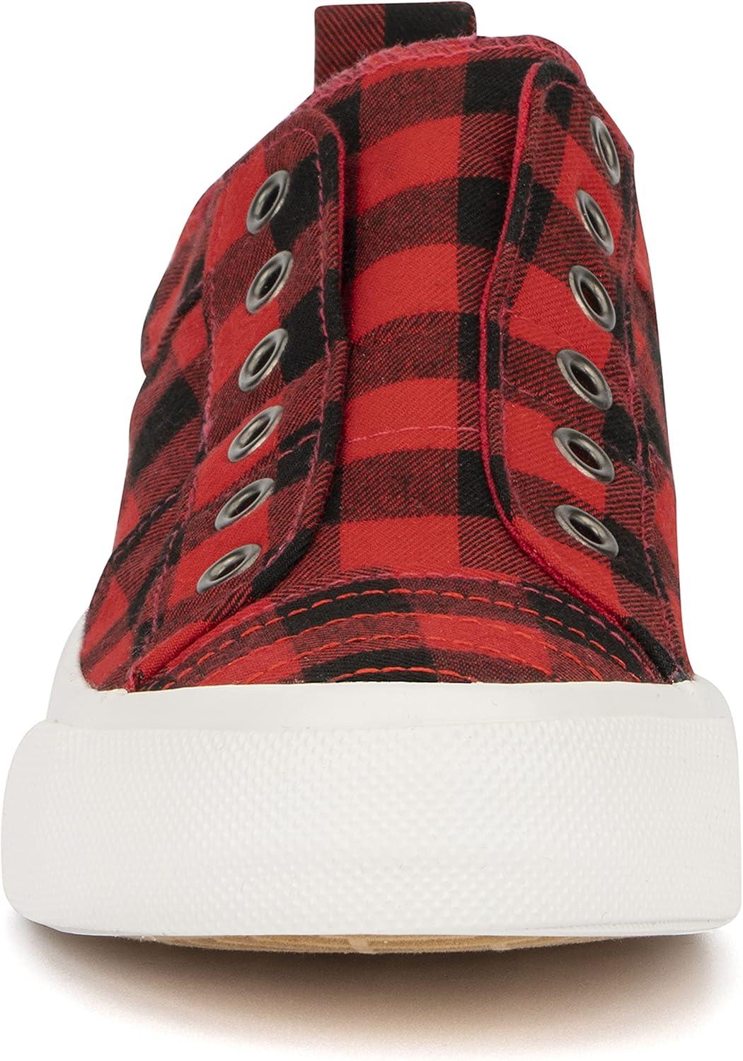 imageOlivia Miller Womens Fashion Shoes Plaid Rubber Sole Slip On Round Toe Casual Classic Comfortable Low Top Flat Loafers Fashion Sneakers
