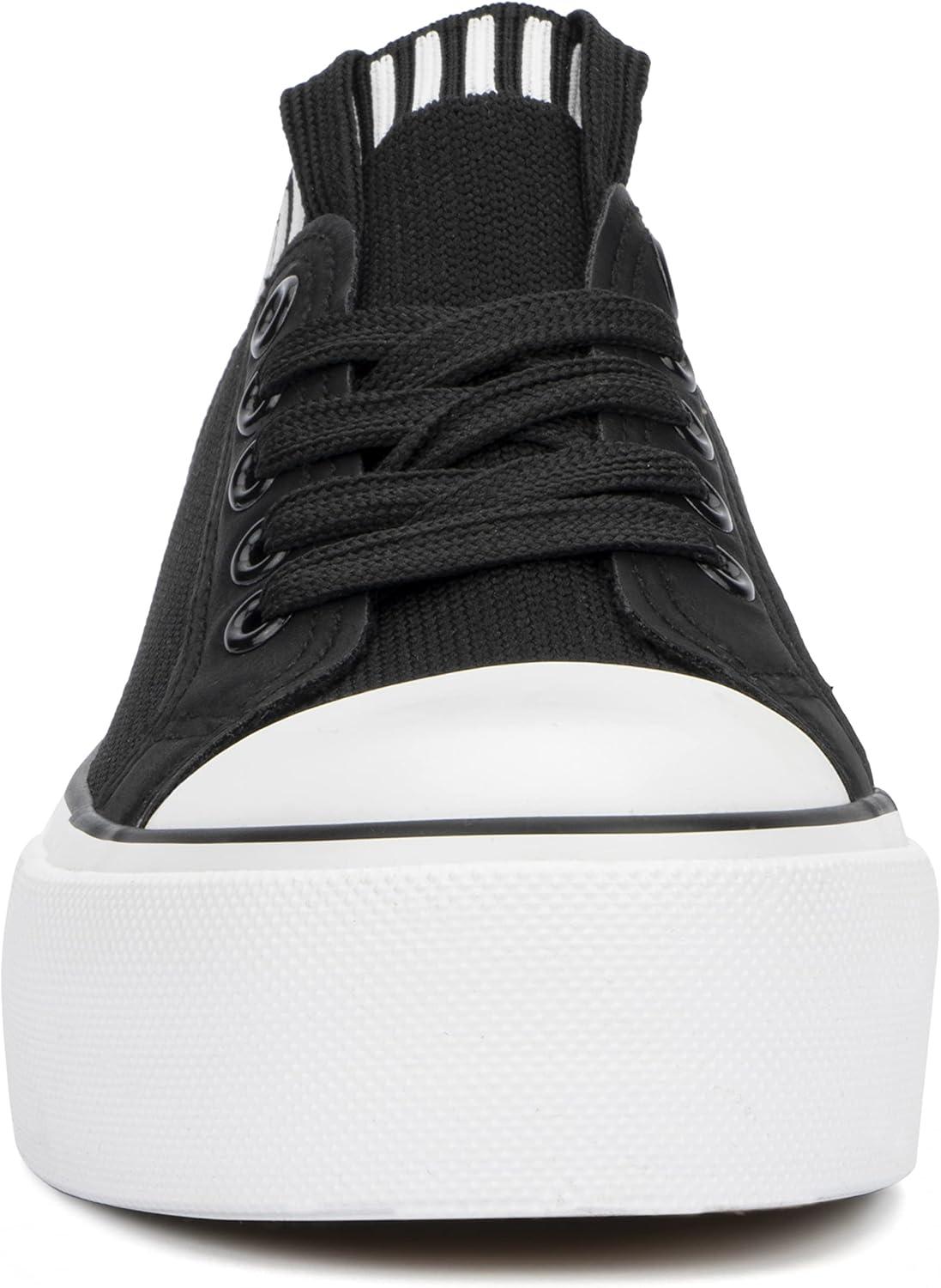 imageOlivia Miller Womens Fashion Shoes Textile w Flatform Rubber Sole Lace Up Slip On Round Toe Plarform Casual Classic Comfortable Low Top Flat Fashion Sneakers
