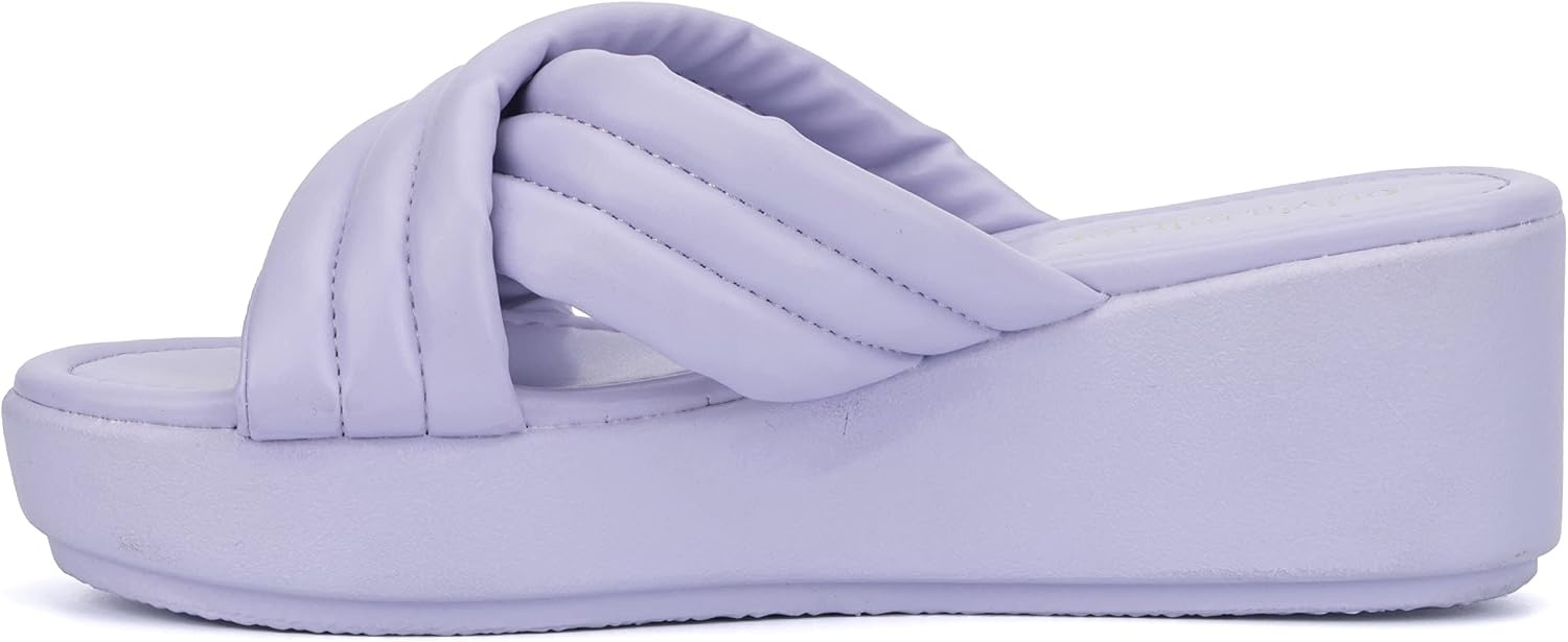 image:imageOlivia Miller Womens Emma Wedge Round Sandals Polyvinyl Chloride Outsole