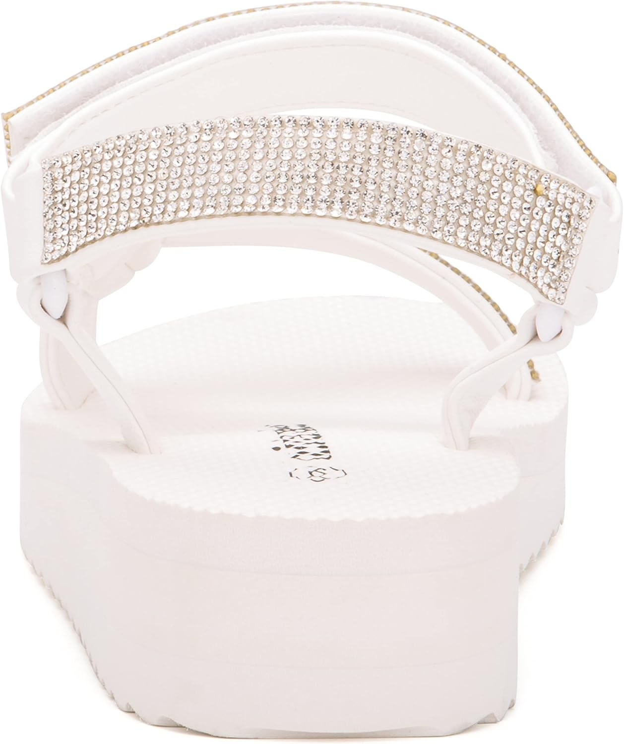 image:imageOlivia Miller Womens Fashion Ladies Shoes Sahara Beach Bling Rhinestones w Adjustable Toe amp Ankle Straps Slip On Trendy Casual Dressy Summer Beach 15 Inch EVA Platform Wedge Sandals