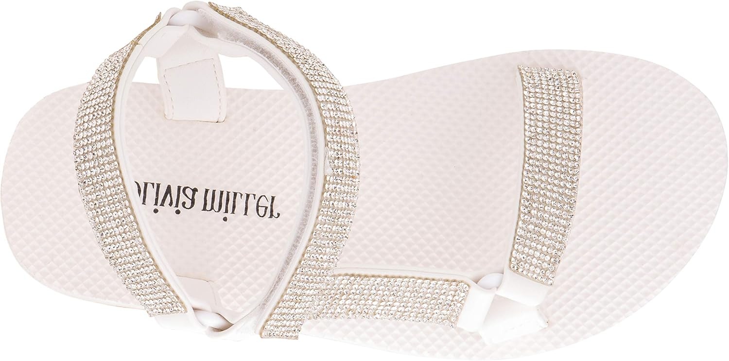 image:imageOlivia Miller Womens Fashion Ladies Shoes Sahara Beach Bling Rhinestones w Adjustable Toe amp Ankle Straps Slip On Trendy Casual Dressy Summer Beach 15 Inch EVA Platform Wedge Sandals