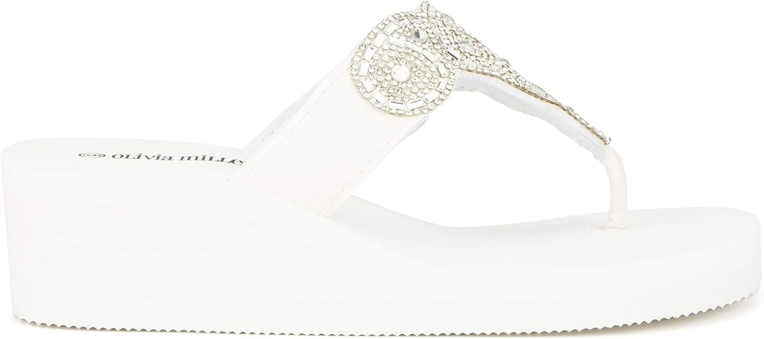 image:imageOlivia Miller Womens Olinda Sandal Wedge Round Sandals Thermoplastic Rubber Outsole