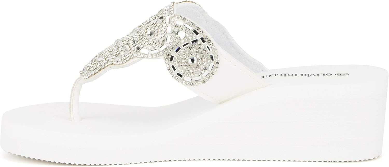 image:imageOlivia Miller Womens Olinda Sandal Wedge Round Sandals Thermoplastic Rubber Outsole