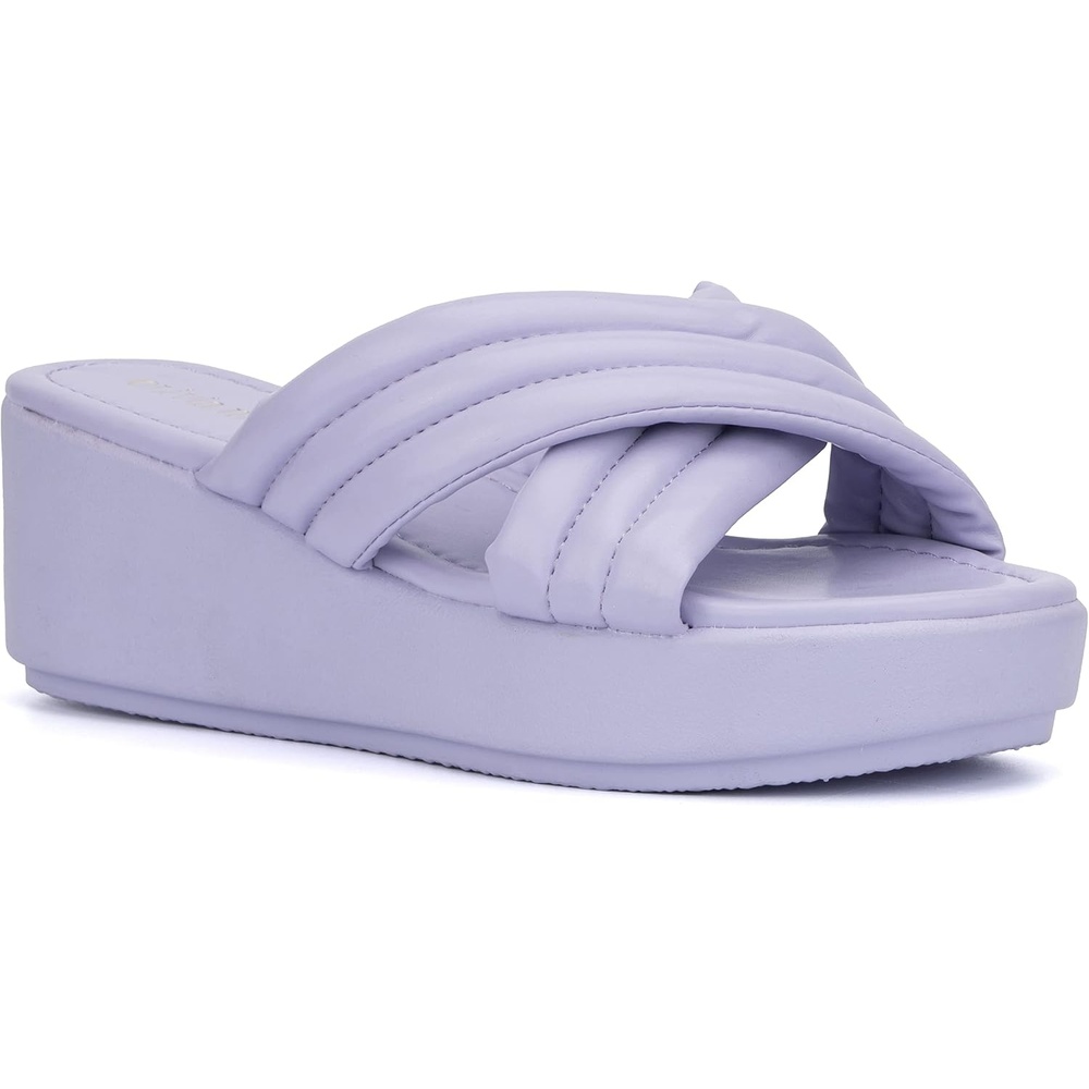 image:imageOlivia Miller Womens Emma Wedge Round Sandals Polyvinyl Chloride Outsole