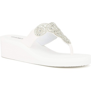 Olivia Miller Womens Olinda Sandal Wedge, Round Sandals, Thermoplastic Rubber Outsole